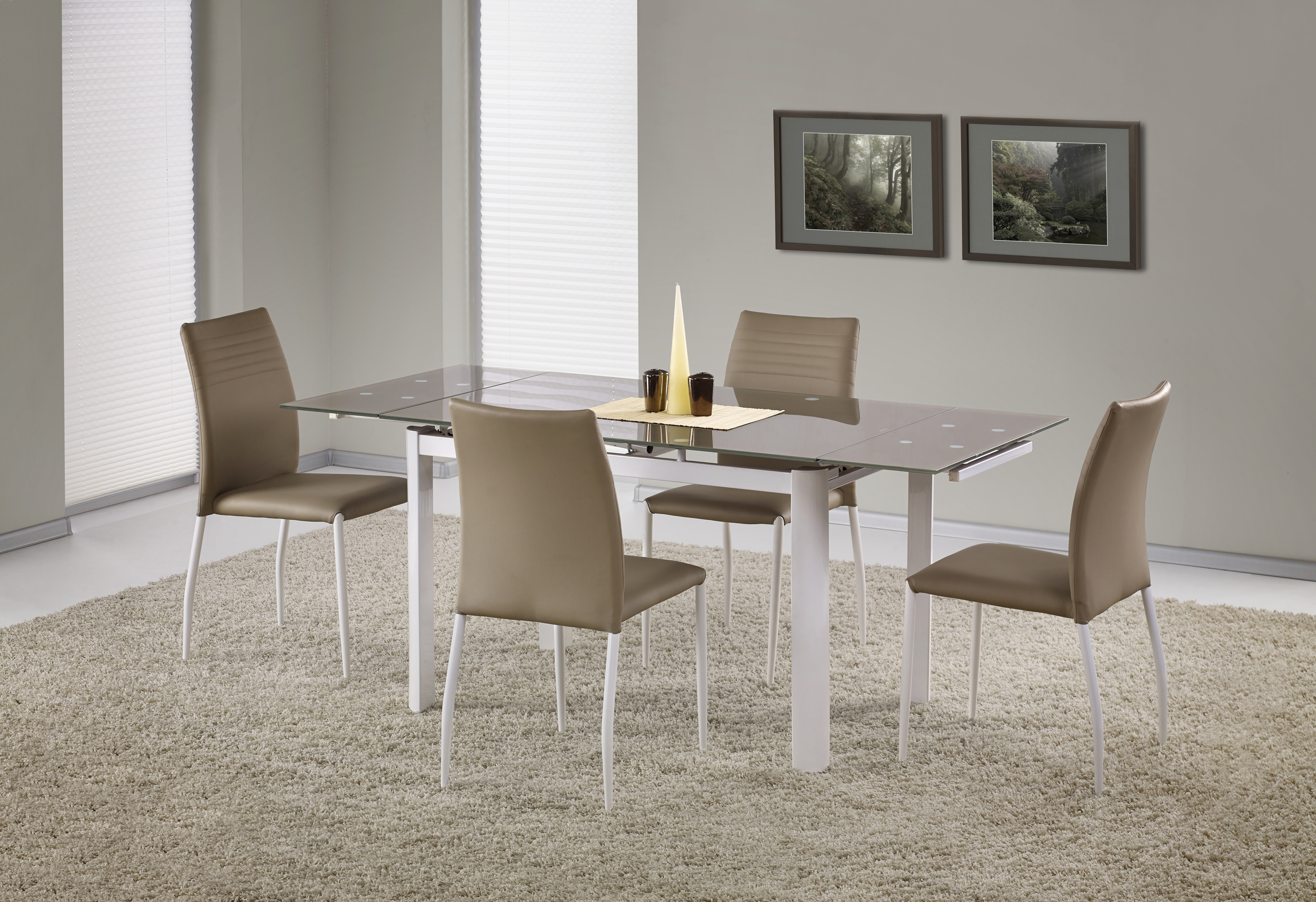 ALSTON bővíthető asztal színe: bézs/fehér (HR)