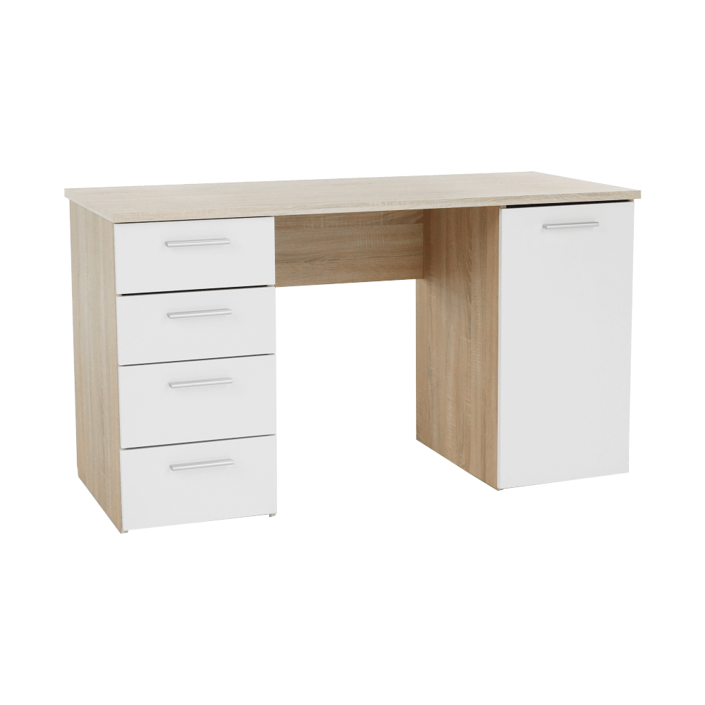 íróasztal, tölgy sonoma/fehér, EUSTACH (TK)