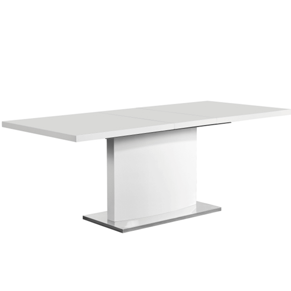 étkezőasztal , fehér színű HG, 160-200x90 cm, KORINTOS (TK)