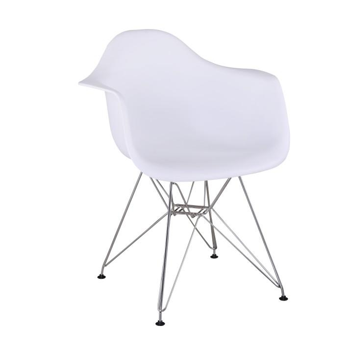 FEMAN 2 NEW szék kivitel : króm lábak , ülőrész fehér műanyag (TK)