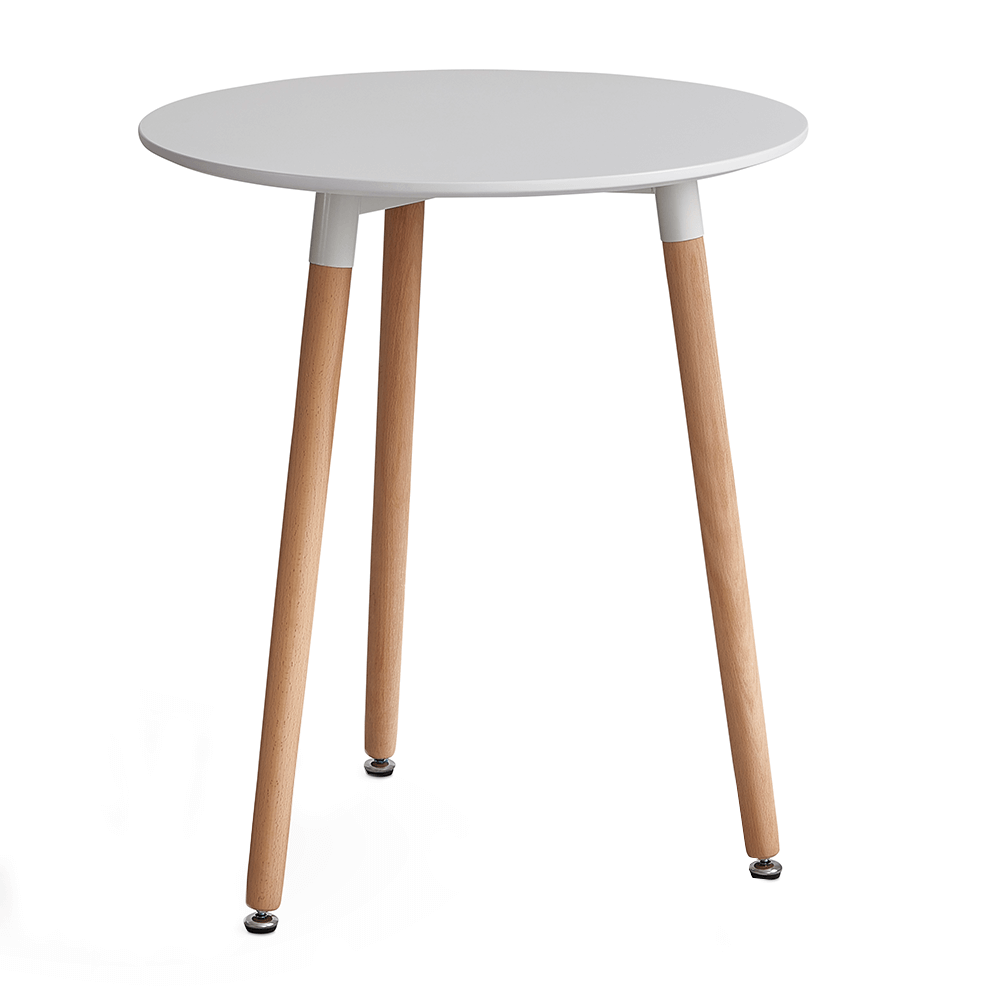 Étkezőasztal, fehér/bükk, átmérő 60 cm, ELCAN (TK)