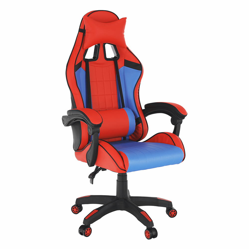 Irodai/gamer szék, kék/piros, SPIDEX (TK)