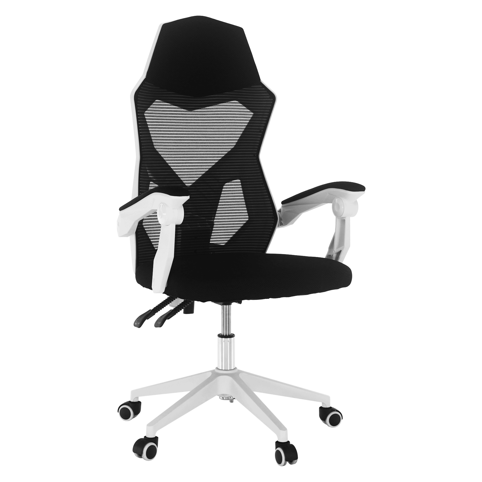 Irodai/gamer szék, fekete/fehér, YOKO (TK)