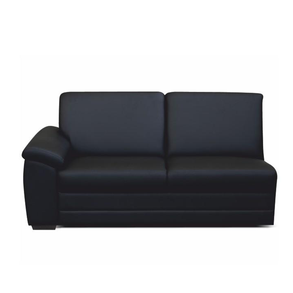 3-személyes kanapé támasztékkal, textilbőr fekete, balos, BITER 3 1B (TK)