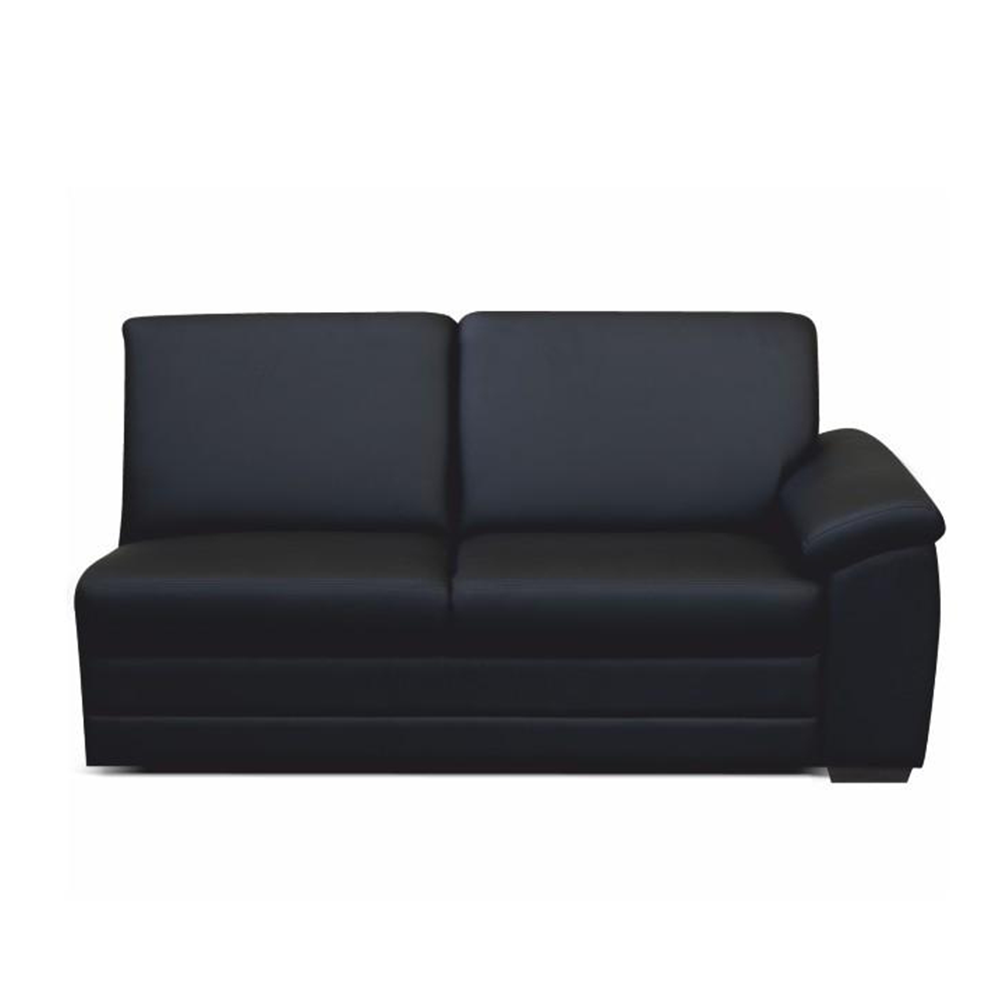 3-személyes kanapé támasztékkal, textilbőr fekete, jobbos, BITER 3 1B (TK)